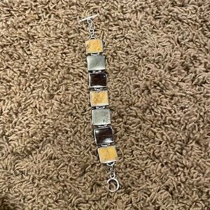 Silver silpada bracelet, genuine stones